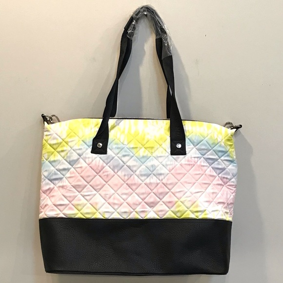 Steve Madden Vegan Quilt Pastel Rainbow Large Bag (NWT!) - Picture 2 of 13